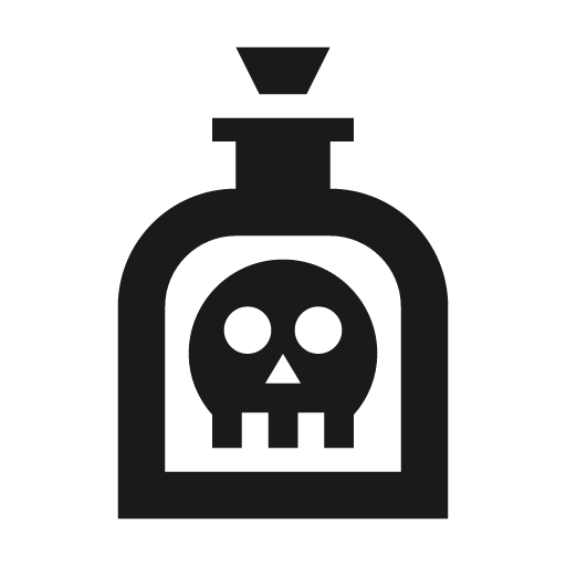 Bottle tonic skull outline icon, outline style, from Material Design Icons