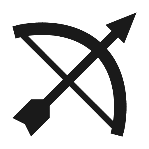 Bow arrow icon, solid style, from Material Design Icons