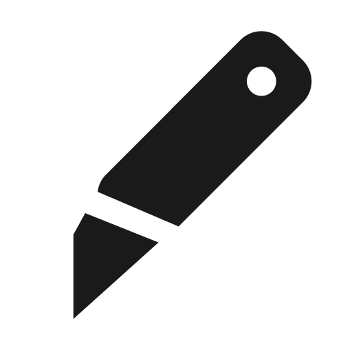 Box cutter icon, solid style, from Material Design Icons