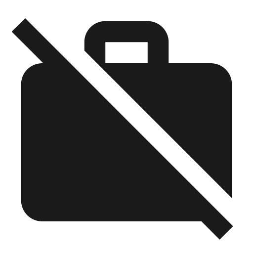 Briefcase off icon, solid style, from Material Design Icons