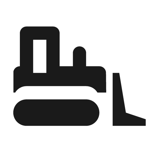 Bulldozer icon, solid style, from Material Design Icons