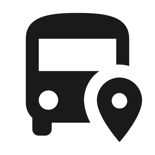 Bus marker icon, solid style, from Material Design Icons