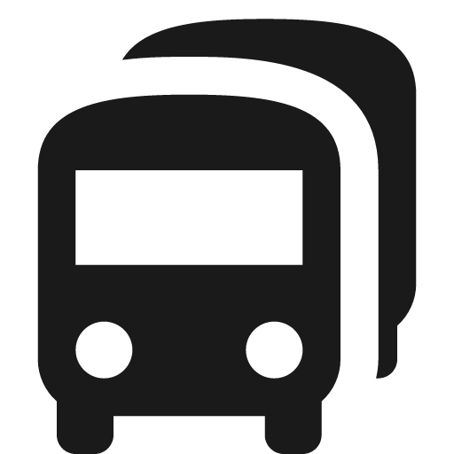 Bus multiple icon, solid style, from Material Design Icons