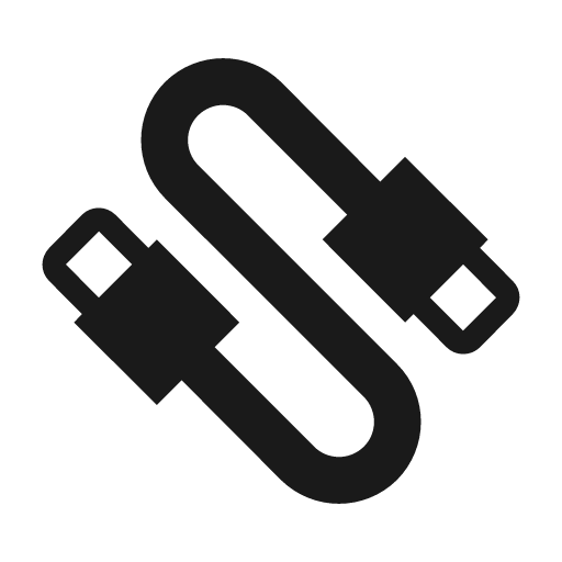 Cable data icon, solid style, from Material Design Icons