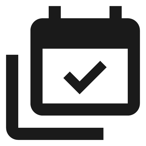 Calendar multiple check icon, solid style, from Material Design Icons