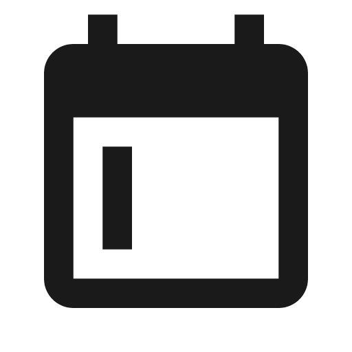 Calendar week begin icon, solid style, from Material Design Icons