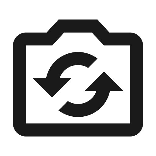 Camera flip outline icon, outline style, from Material Design Icons