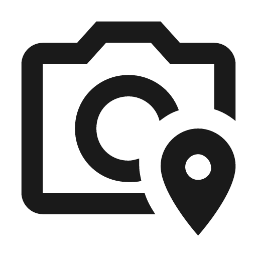 Camera marker outline icon, outline style, from Material Design Icons