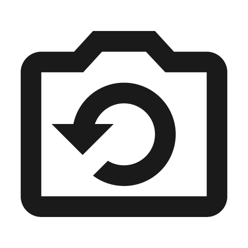 Camera retake outline icon, outline style, from Material Design Icons