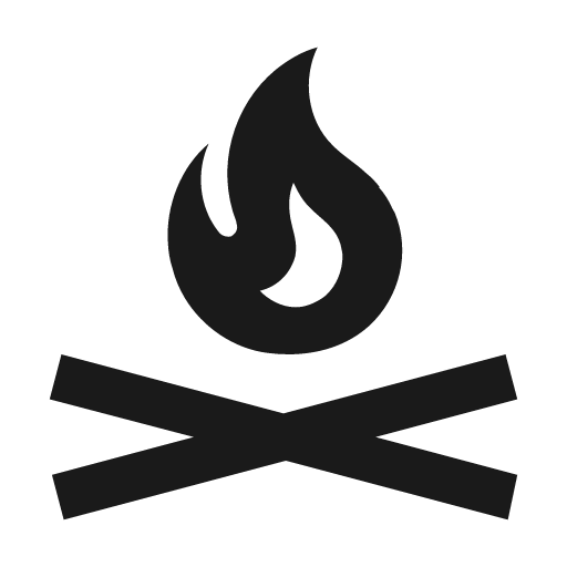 Campfire icon, solid style, from Material Design Icons