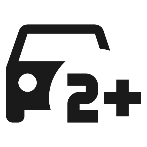 Car 2 plus icon, solid style, from Material Design Icons