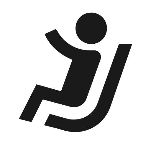 Car child seat icon, solid style, from Material Design Icons