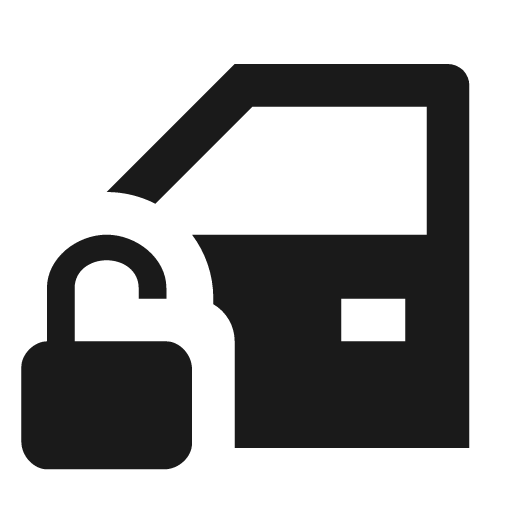 Car door lock open icon, solid style, from Material Design Icons