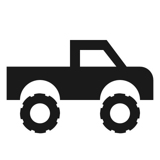 Car lifted pickup icon, solid style, from Material Design Icons