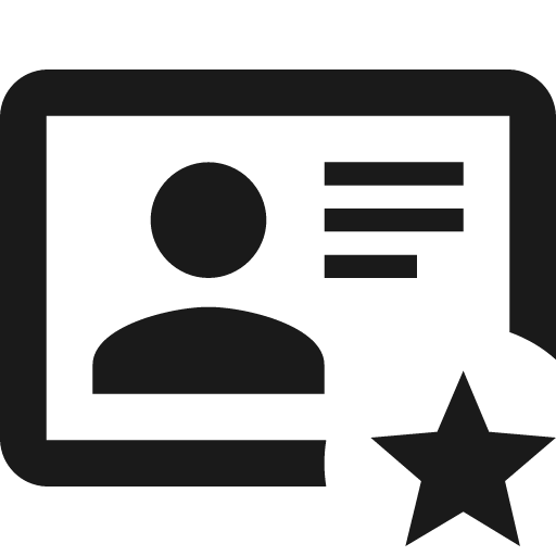 Card account details star outline icon, outline style, from Material Design Icons