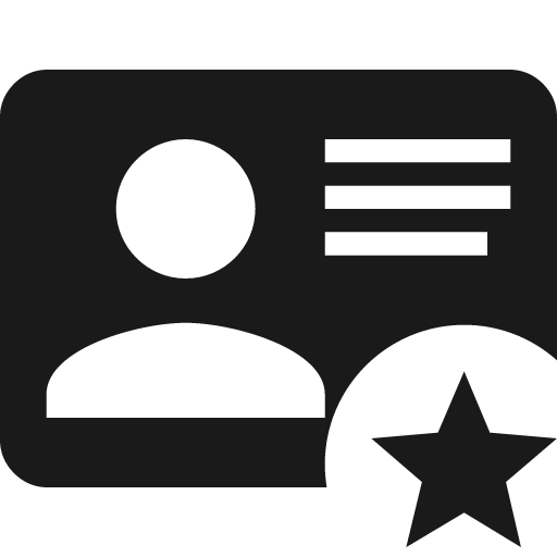 Card account details star icon, solid style, from Material Design Icons
