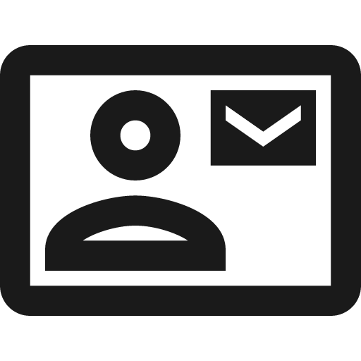 Card account mail outline icon, outline style, from Material Design Icons