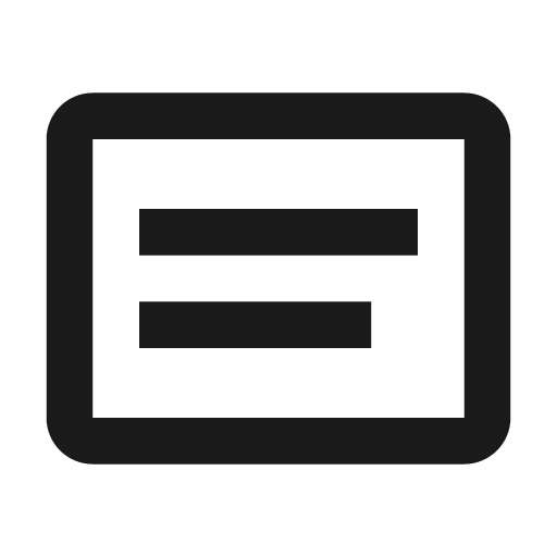 Card text outline icon, outline style, from Material Design Icons