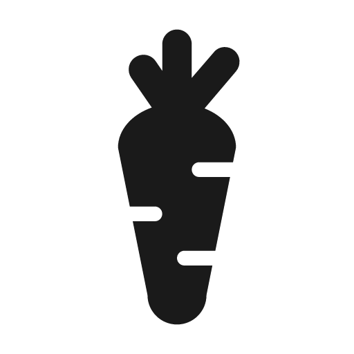 Carrot icon, solid style, from Material Design Icons