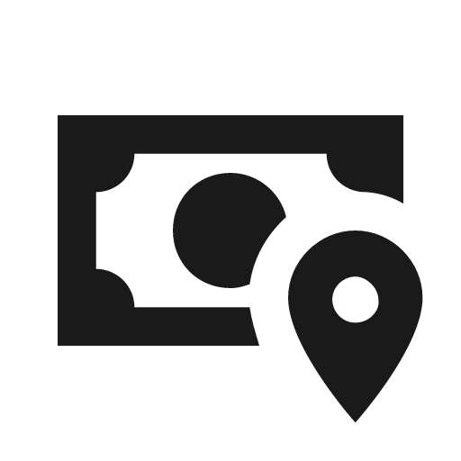 Cash marker icon, solid style, from Material Design Icons