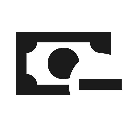 Cash minus icon, solid style, from Material Design Icons