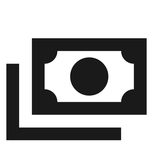 Cash multiple icon, solid style, from Material Design Icons