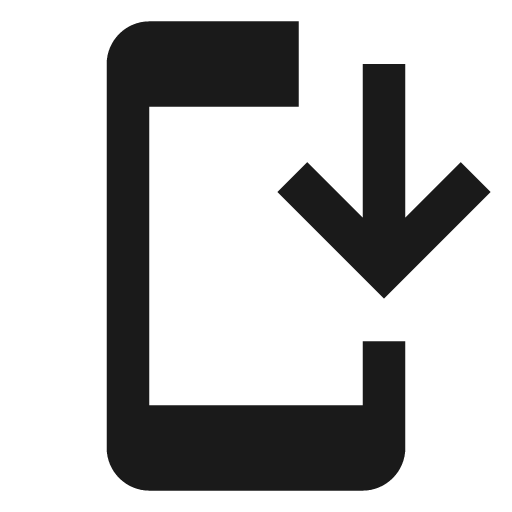 Cellphone arrow down variant icon, solid style, from Material Design Icons