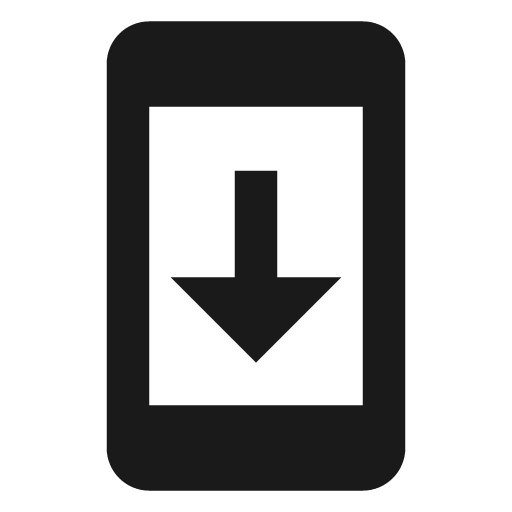Cellphone arrow down icon, solid style, from Material Design Icons