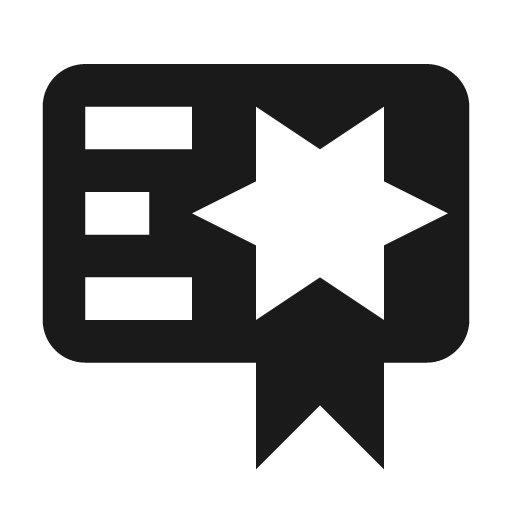 Certificate icon, solid style, from Material Design Icons