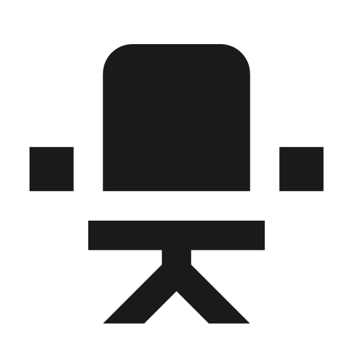 Chair rolling icon, solid style, from Material Design Icons