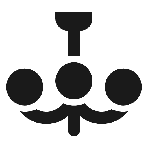 Chandelier icon, solid style, from Material Design Icons