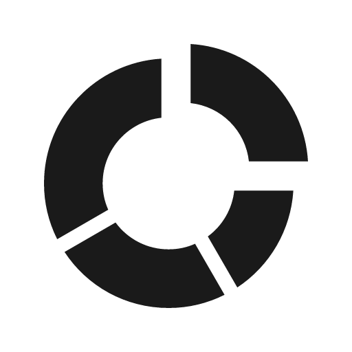 Chart arc icon, solid style, from Material Design Icons