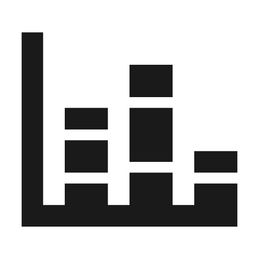 Chart bar stacked icon, solid style, from Material Design Icons