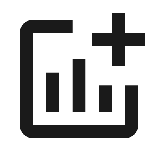 Chart box plus outline icon, outline style, from Material Design Icons