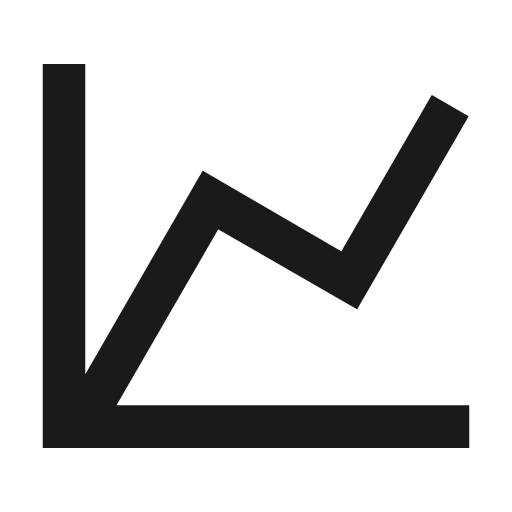 Chart line icon, outline style, from Material Design Icons
