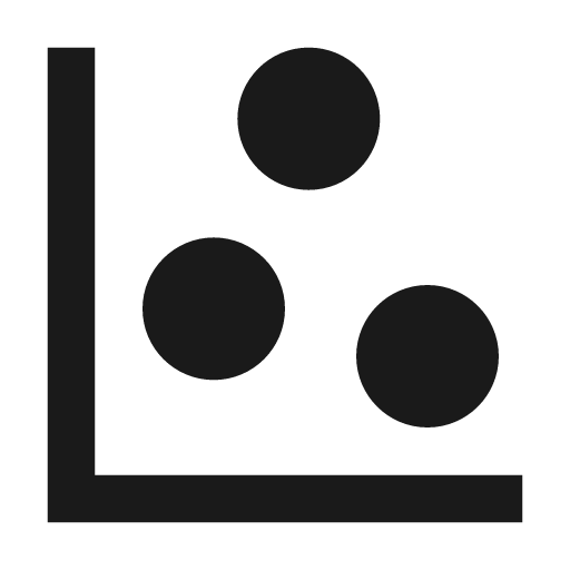 Chart scatter plot icon, solid style, from Material Design Icons