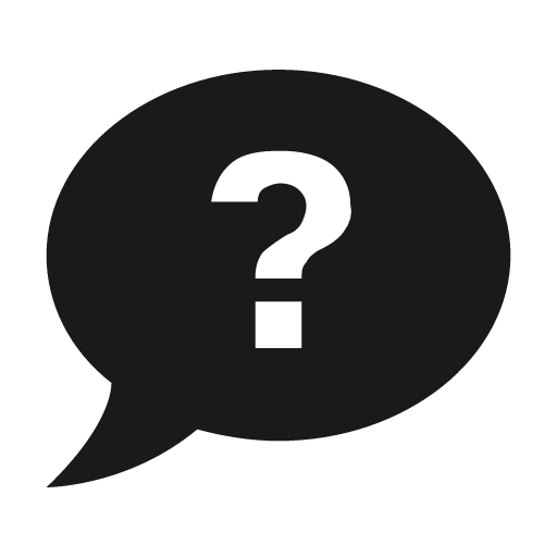 Chat question icon, solid style, from Material Design Icons