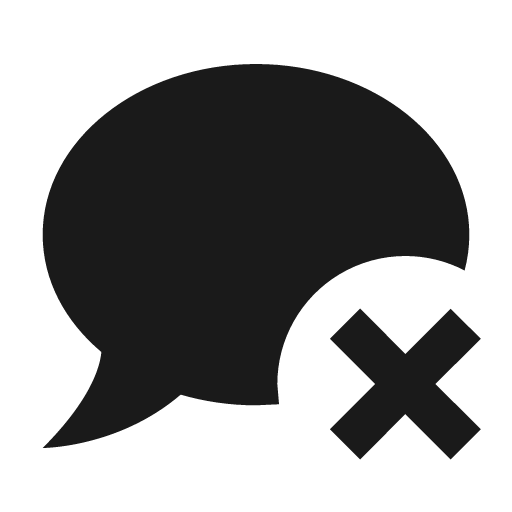 Chat remove icon, solid style, from Material Design Icons