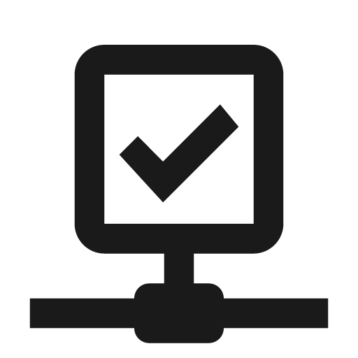 Check network outline icon, outline style, from Material Design Icons