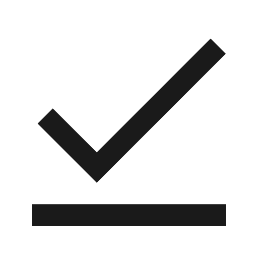 Check underline icon, solid style, from Material Design Icons