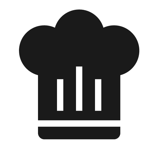 Chef hat icon, solid style, from Material Design Icons