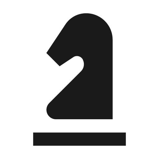 Chess knight icon, solid style, from Material Design Icons