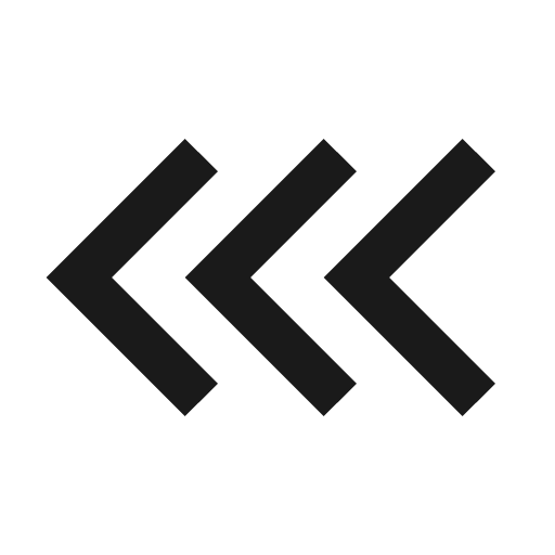 Chevron triple left icon, solid style, from Material Design Icons