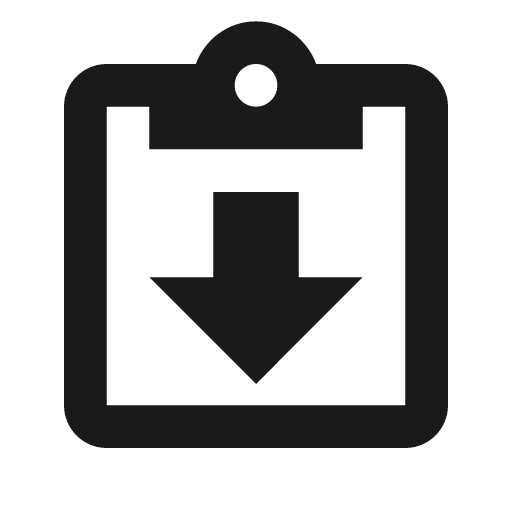 Clipboard arrow down outline icon, outline style, from Material Design Icons