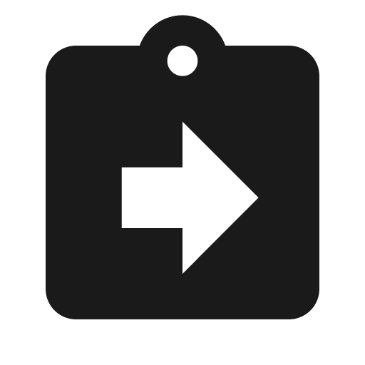 Clipboard arrow right icon, solid style, from Material Design Icons