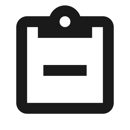 Clipboard minus outline icon, outline style, from Material Design Icons