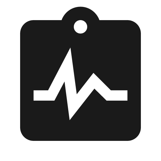 Clipboard pulse icon, solid style, from Material Design Icons