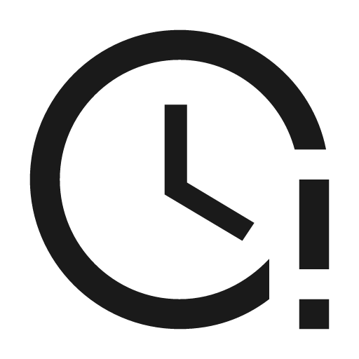 Clock alert outline icon, outline style, from Material Design Icons