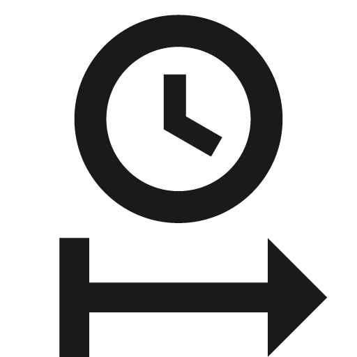 Clock start icon, solid style, from Material Design Icons