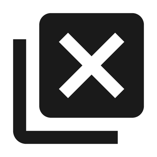 Close box multiple icon, solid style, from Material Design Icons